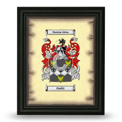 Gwitt Coat of Arms Framed - Black