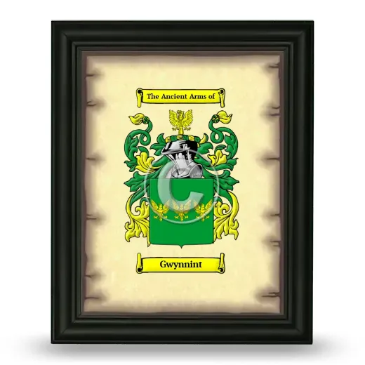 Gwynnint Coat of Arms Framed - Black