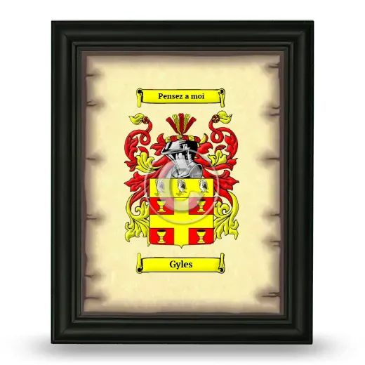 Gyles Coat of Arms Framed - Black