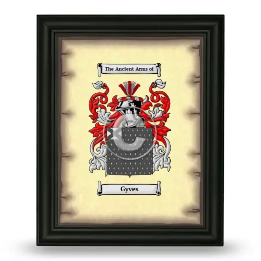 Gyves Coat of Arms Framed - Black