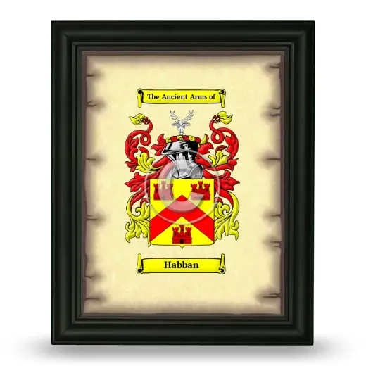 Habban Coat of Arms Framed - Black