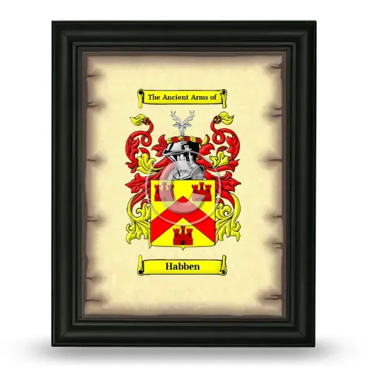 Habben Coat of Arms Framed - Black
