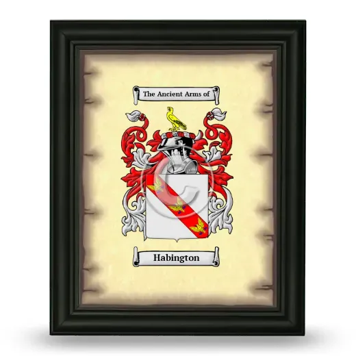 Habington Coat of Arms Framed - Black