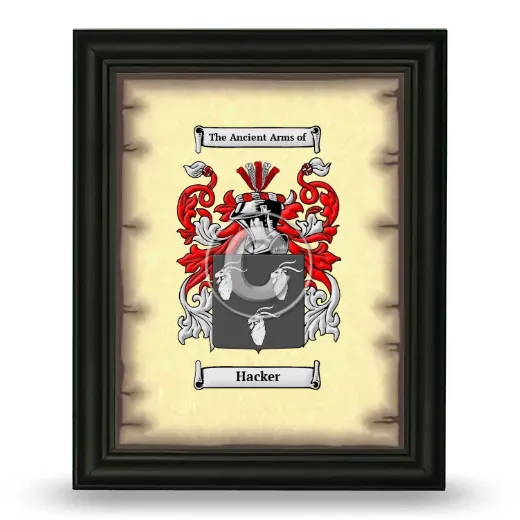 Hacker Coat of Arms Framed - Black