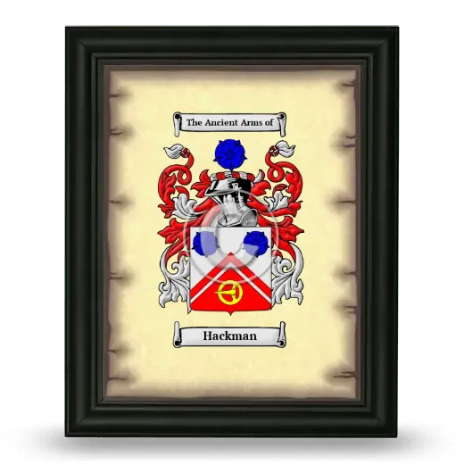 Hackman Coat of Arms Framed - Black