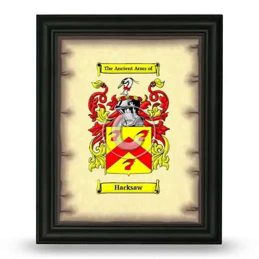 Hacksaw Coat of Arms Framed - Black