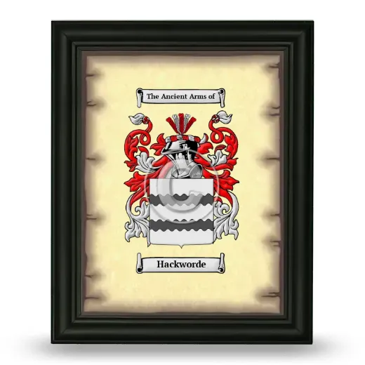 Hackworde Coat of Arms Framed - Black
