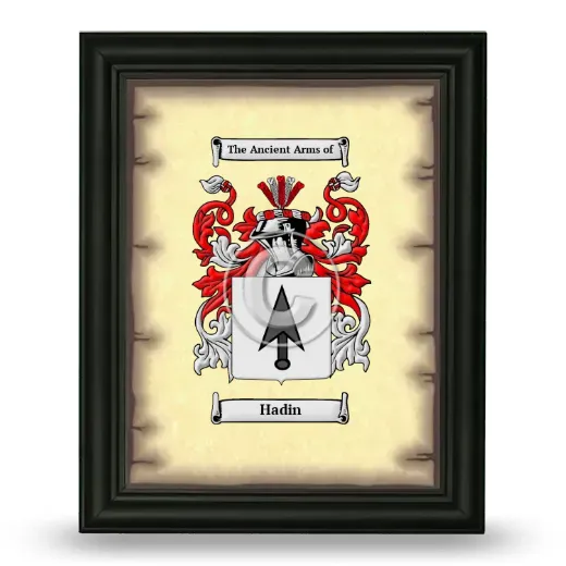 Hadin Coat of Arms Framed - Black