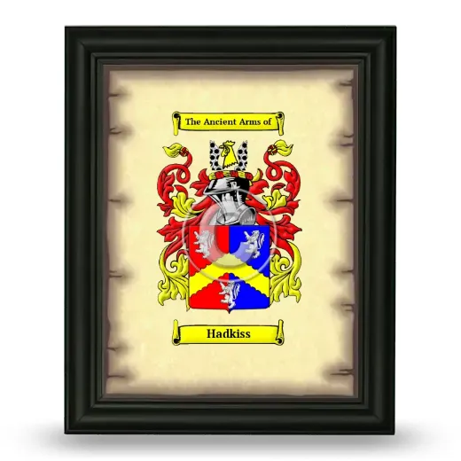 Hadkiss Coat of Arms Framed - Black