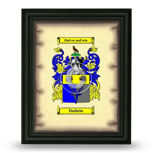 Hadwin Coat of Arms Framed - Black