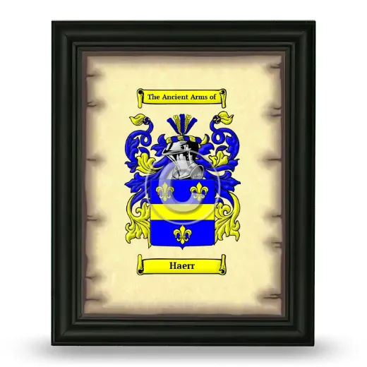 Haerr Coat of Arms Framed - Black