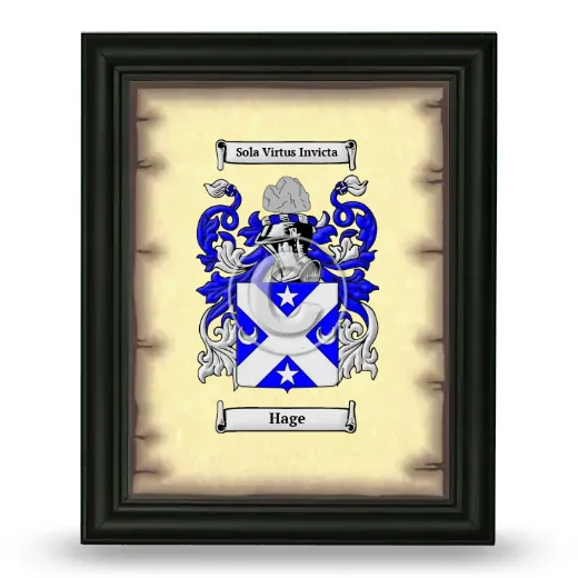 Hage Coat of Arms Framed - Black