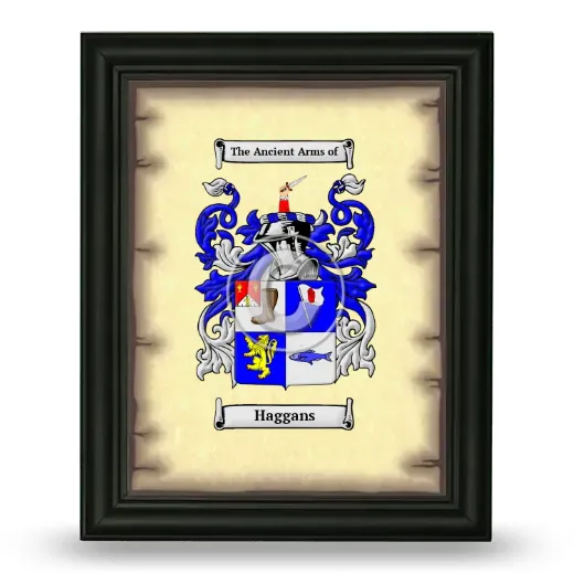 Haggans Coat of Arms Framed - Black