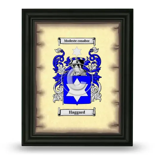 Haggard Coat of Arms Framed - Black