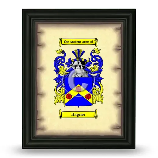 Hagner Coat of Arms Framed - Black