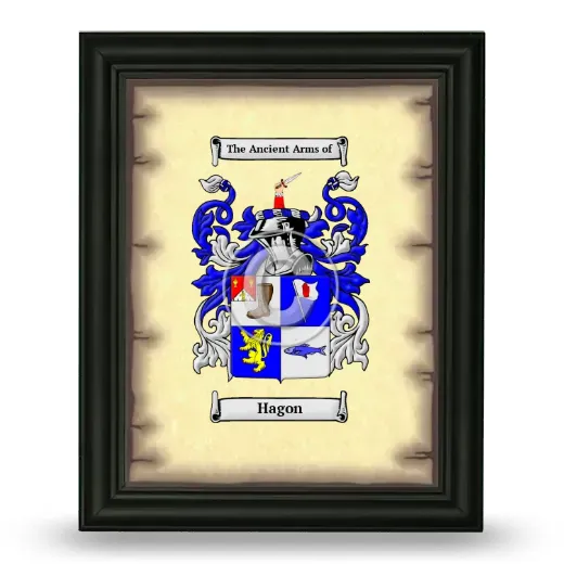 Hagon Coat of Arms Framed - Black