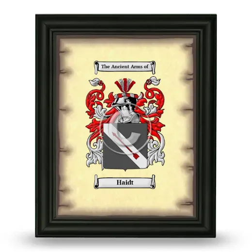 Haidt Coat of Arms Framed - Black