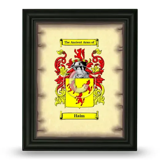 Haim Coat of Arms Framed - Black