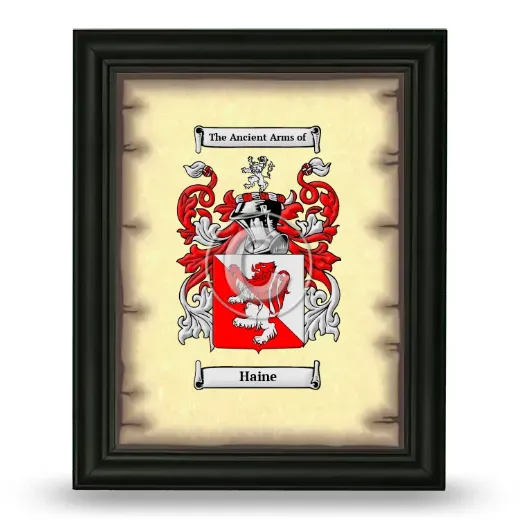 Haine Coat of Arms Framed - Black