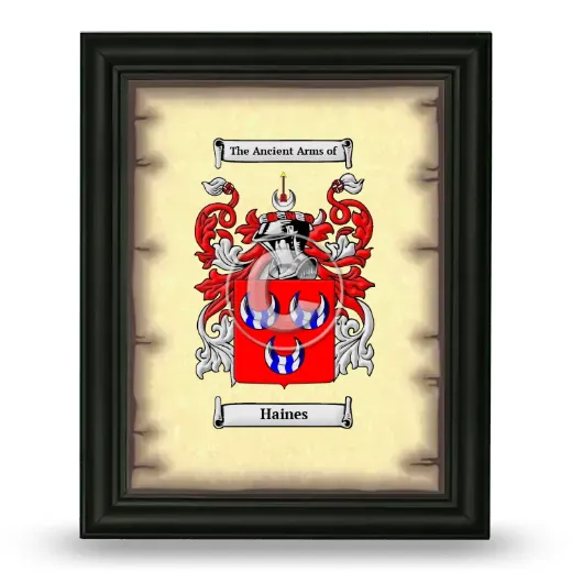 Haines Coat of Arms Framed - Black