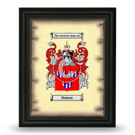 Hainey Coat of Arms Framed - Black