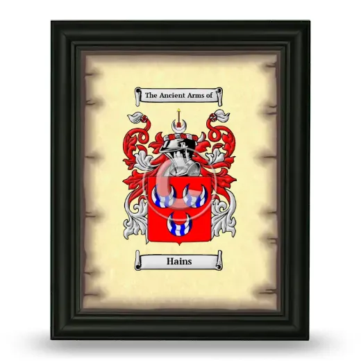 Hains Coat of Arms Framed - Black