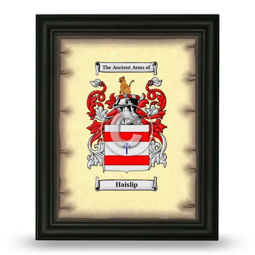 Haislip Coat of Arms Framed - Black