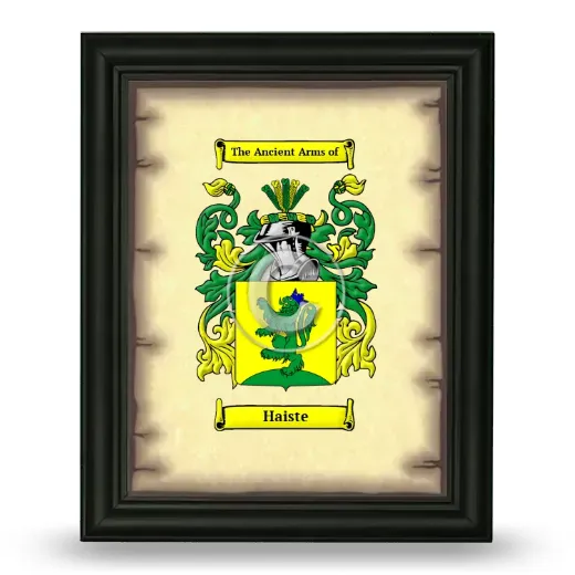 Haiste Coat of Arms Framed - Black