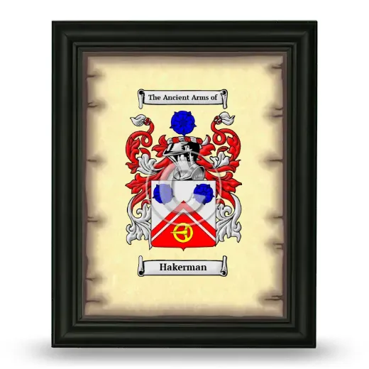 Hakerman Coat of Arms Framed - Black