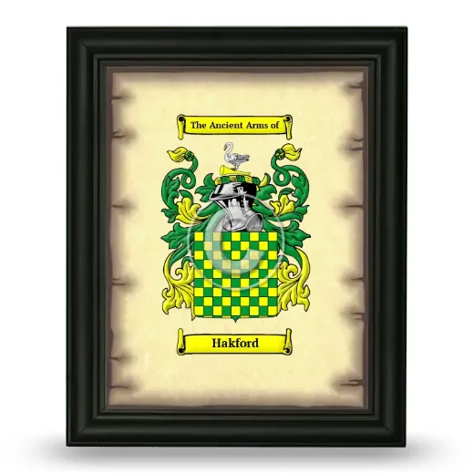 Hakford Coat of Arms Framed - Black