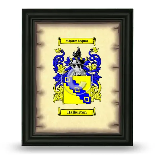 Halburton Coat of Arms Framed - Black