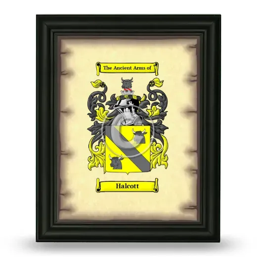 Halcott Coat of Arms Framed - Black