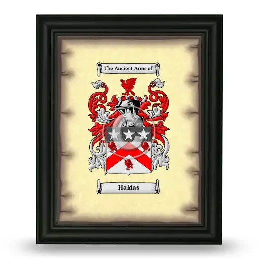 Haldas Coat of Arms Framed - Black
