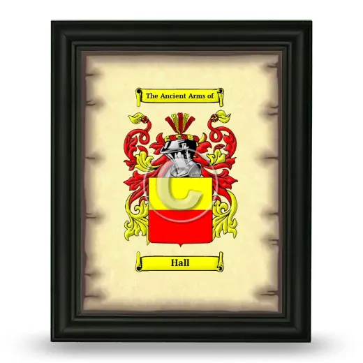 Hall Coat of Arms Framed - Black
