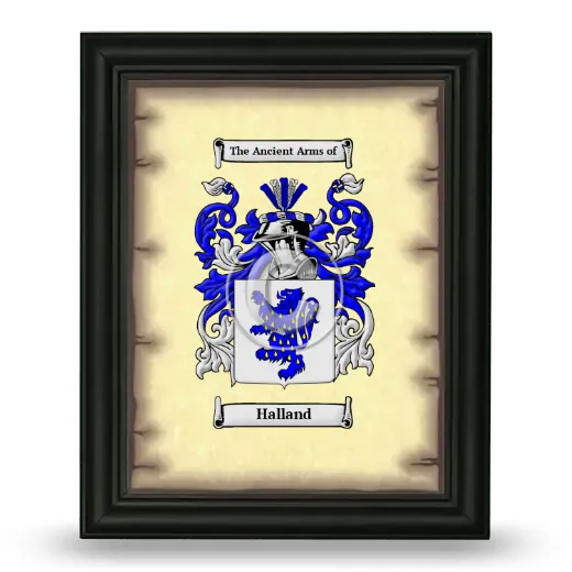 Halland Coat of Arms Framed - Black