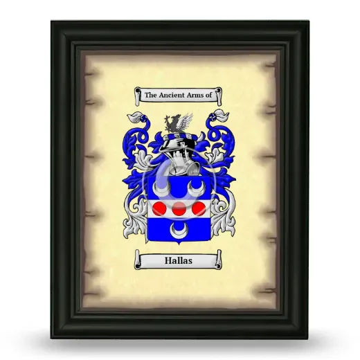 Hallas Coat of Arms Framed - Black