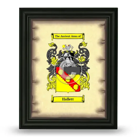 Hallett Coat of Arms Framed - Black