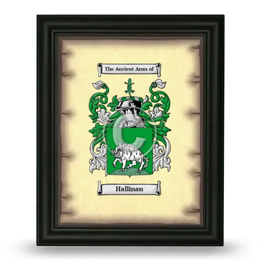Hallinan Coat of Arms Framed - Black