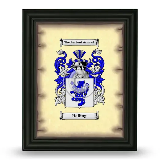 Halling Coat of Arms Framed - Black