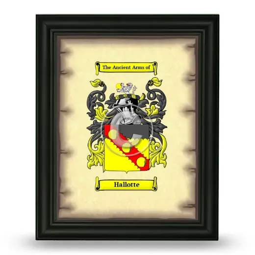 Hallotte Coat of Arms Framed - Black