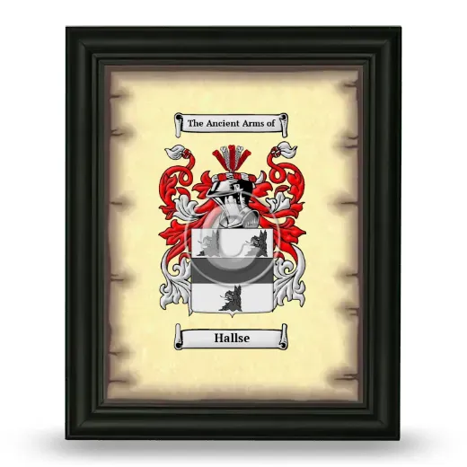 Hallse Coat of Arms Framed - Black