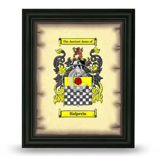 Halperin Coat of Arms Framed - Black