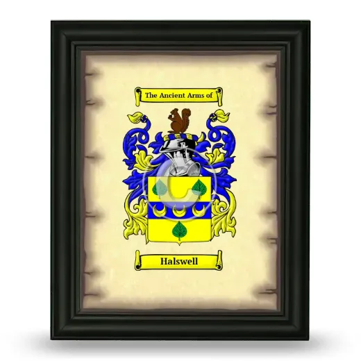 Halswell Coat of Arms Framed - Black