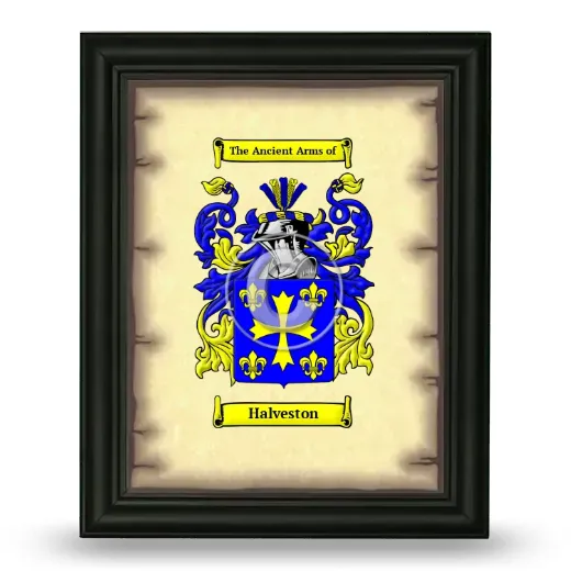 Halveston Coat of Arms Framed - Black