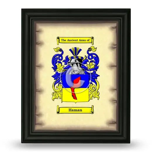Haman Coat of Arms Framed - Black