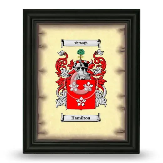 Hamilton Coat of Arms Framed - Black