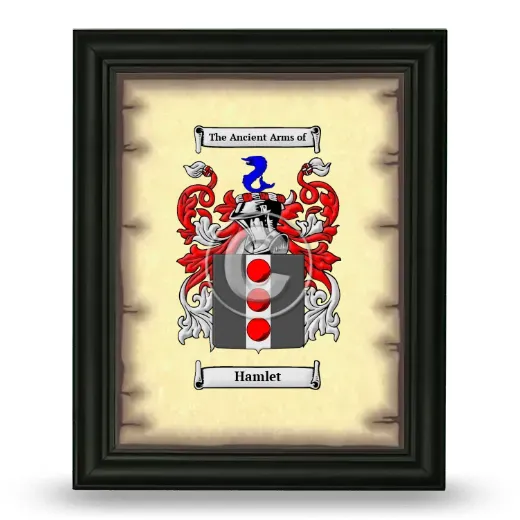 Hamlet Coat of Arms Framed - Black