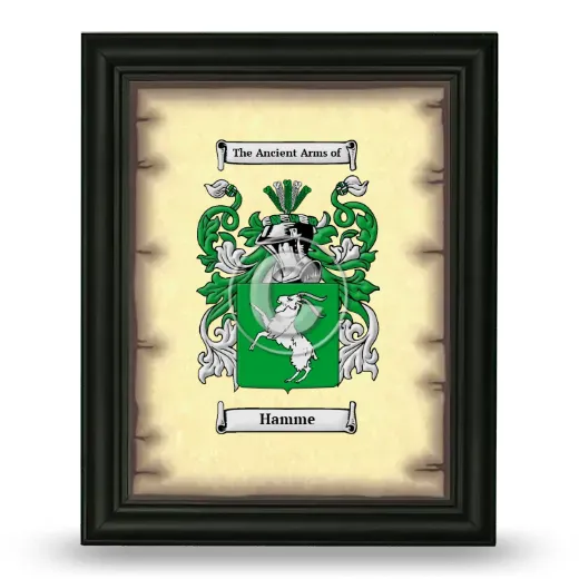 Hamme Coat of Arms Framed - Black