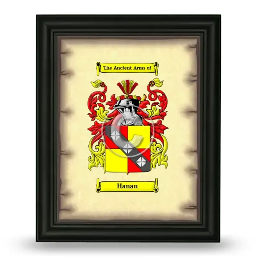 Hanan Coat of Arms Framed - Black