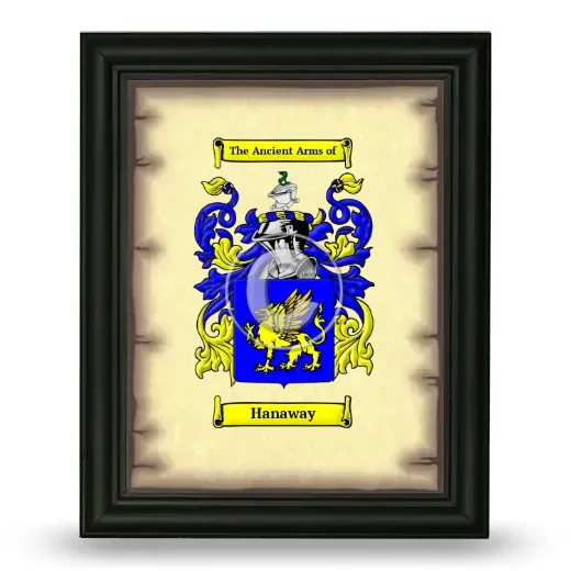 Hanaway Coat of Arms Framed - Black